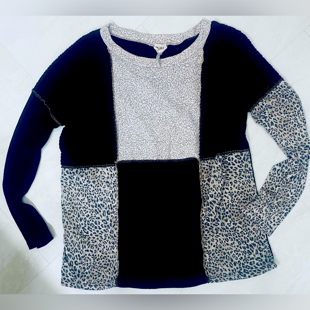 Bibi leopard patch sweater.